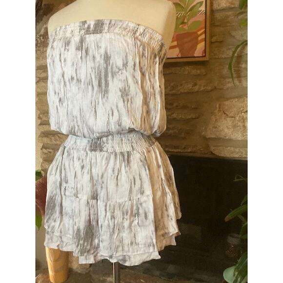 Gray and White Strapless Dress - Mustard Seed - Size Small - Picture 3 of 9